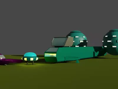 Low-Poly UFO alien spacecraft Free low-poly 3D model