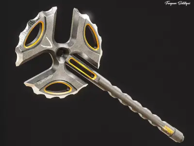 Ultimate Axe Weapon PBR Low-poly 3D model