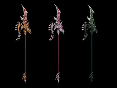 Royal Guard Spear Low-poly 3D model