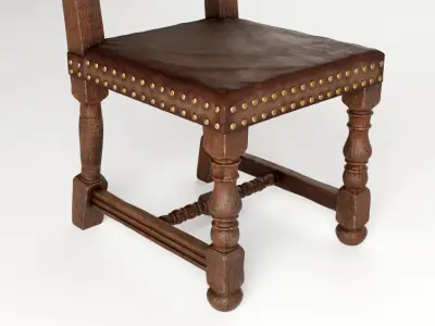 old wooden chair 3D model