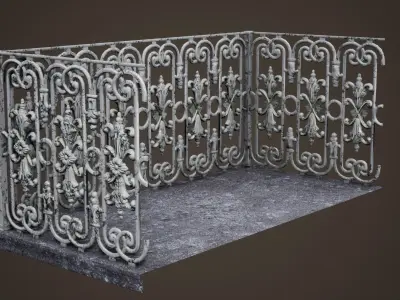 Historicism Balcony Low-poly 3D model