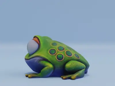 Frog Big Eyes Stylized Cute Low-poly 3D model