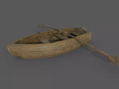 Fishermans boat PBR low-poly game ready Low-poly 3D model
