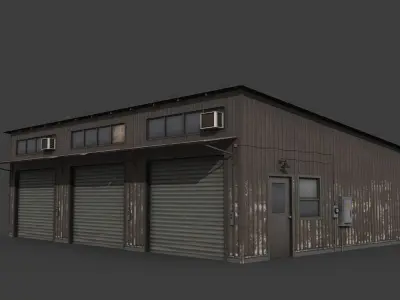Old Small Warehouse Low-poly 3D model
