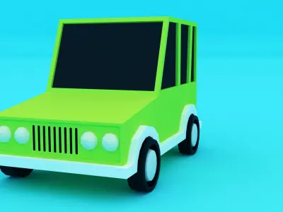 lowpoly jeep car 3D model