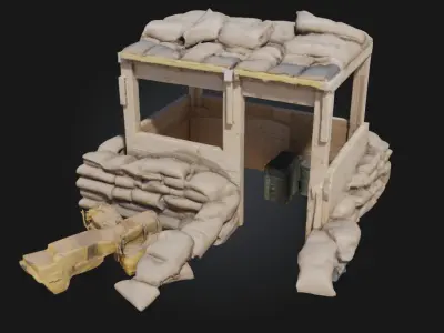 Outpost Defense Station Frontline Vigilance for Hostile 3D model
