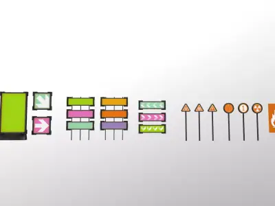 Sci-Fi Signs Low-poly 3D model