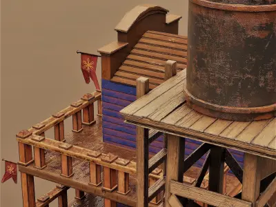 WESTERN BUILDING Low-poly 3D model purchase