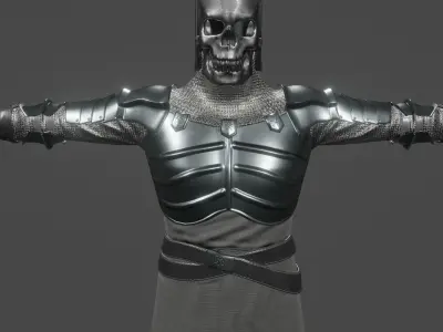 Ghost medieval templar knigh suit Low-poly 3D model