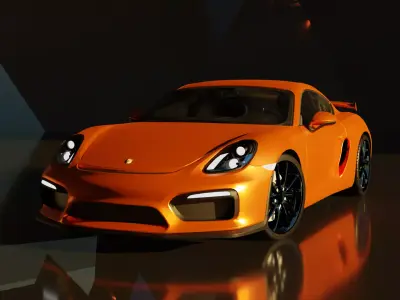 Porsche Cayman GT4 Free low-poly 3D model