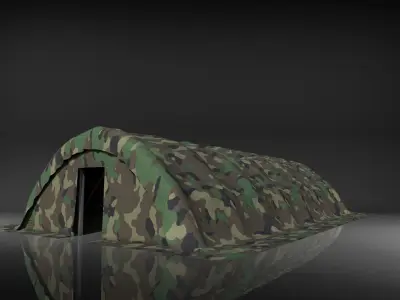 Army tent Game Ready Low-poly 3D model