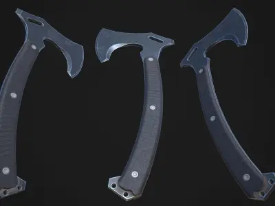 Modern Axe 10 Low-poly 3D model
