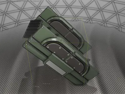 Sci-Fi Stairs - 23 - Green Version Low-poly 3D model