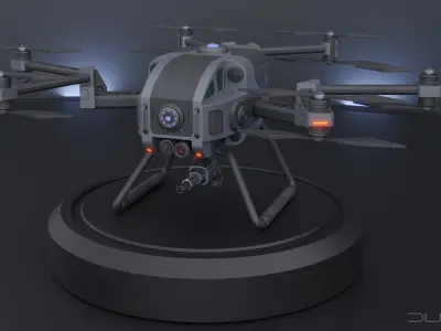 Military Combat Hexacopter Drone 3D model