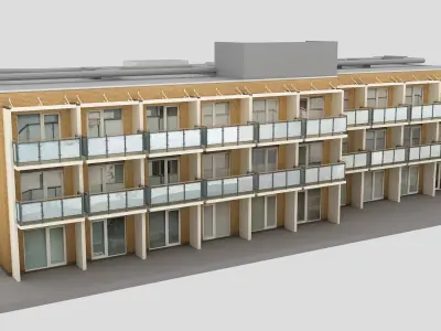 Realistic European City Block Building 30 Low-poly 3D model