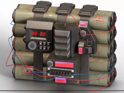 Dynamite 6 Low-poly 3D model