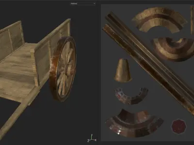 Farmer Cart Low-poly 3D model