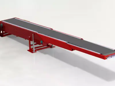 3 section telescopic belt conveyor loading  belt conveyor 3D model
