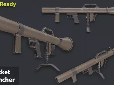 Rocket Launcher Game Ready 5   Low-poly 3D model