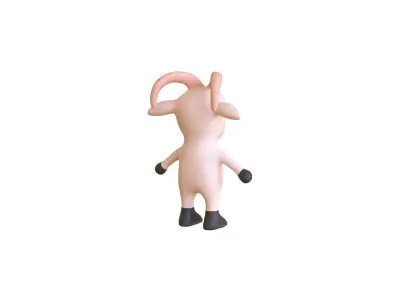 High-Quality 3D Cute Goat for Games  Low-poly 3D model