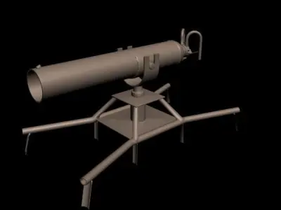 Russian 125mm Ampulomet Cannon 1941 3D model