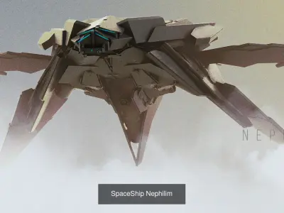 Sci-fi paper spaceship 3D Model Pack purchase