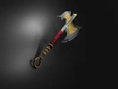 Game ready Fantasy Axe Free low-poly 3D model