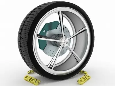 ORTAS CAR WHEEL RIM 138 GAME READY WHEEL RIM TIRE 3D model