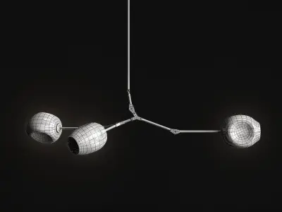 Branching bubble 3 lamps 2 3D model