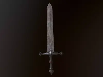 Ancient Stone Sword  Free low-poly 3D model