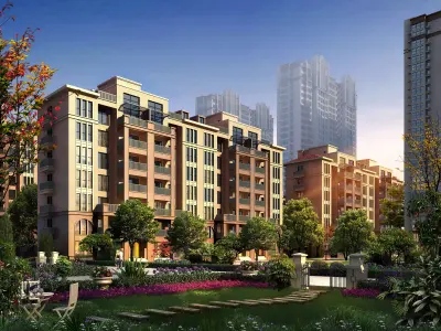 3Dmax fashion city commercial square building 136 3D model