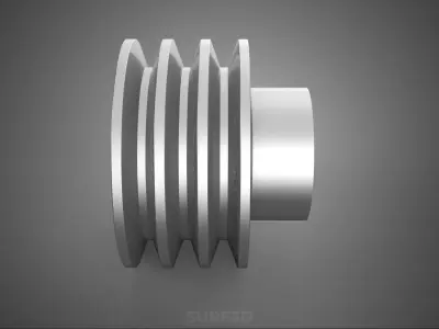 STANDARD 3 THREE TRIPLE GROOVE TRACK PULLEY SHEAVE WHEEL GEAR FE 3D model