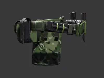 Modern Tactical Battle Belt  Multicam and Green Low-poly 3D model