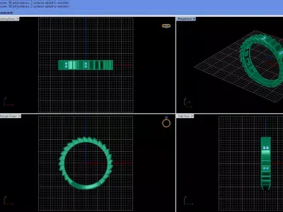 Delicate jeweled ring 3D print model
