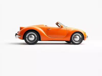 Vintage Orange Convertible model pack Low-poly 3D model