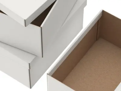 Paper Boxes Set Low-poly 3D model