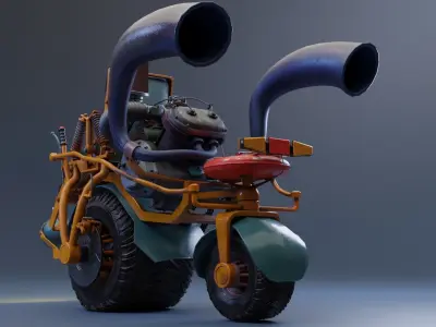 Fancy motorcycle Free low-poly 3D model