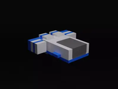Low Poly Spaceship cube Free 3D model