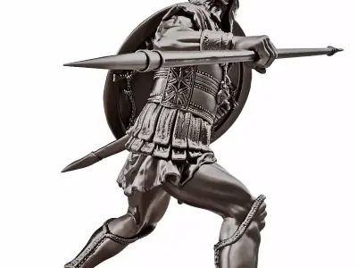 Ancient Hoplite Warrior - 3D Printable Miniature Model 3D print model