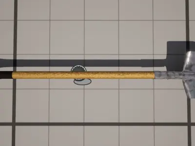 Modern Shovel with long handle 3D model