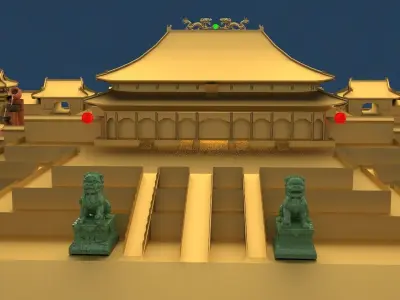Chinese ancient Tiananmen Beijing Forbidden City  3D model