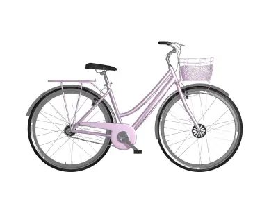 Pink bicycle for women 3D model