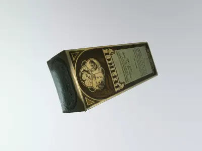Vintage Pharmaceutical Box - Realistic 3D Medicine Box 4K Free 3D model
