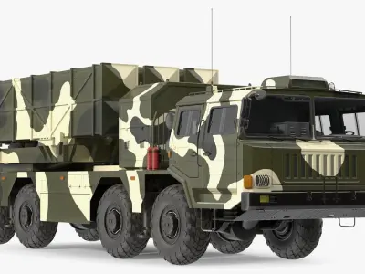 Chinese MLRS WS-2D Green Camouflage 3D model