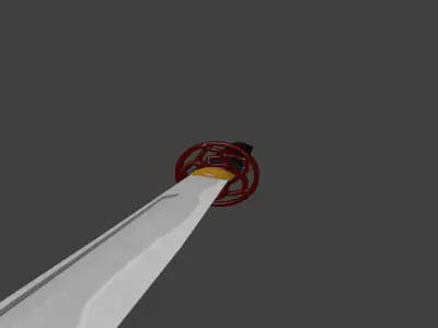 Katana samurai sword Low-poly 3D model 7