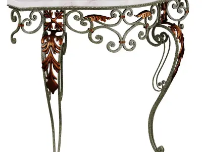 Console classic Antique French 3D model