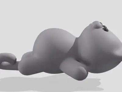Cute british cat  Low-poly 3D model