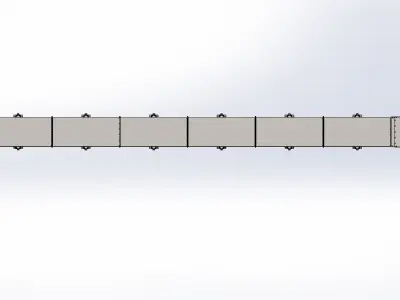 750 x  550 x 13500 mm chain conveyor 3D model