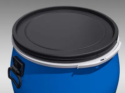 Plastic Barrel Low-poly 3D model shop