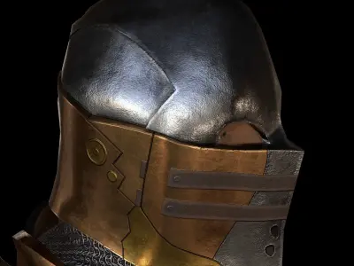 Knight Armor with sword and shield Low-poly 3D model